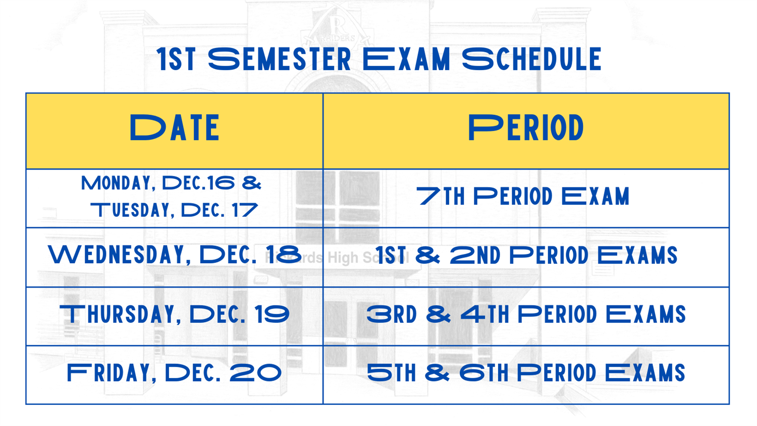 Exam Schedule